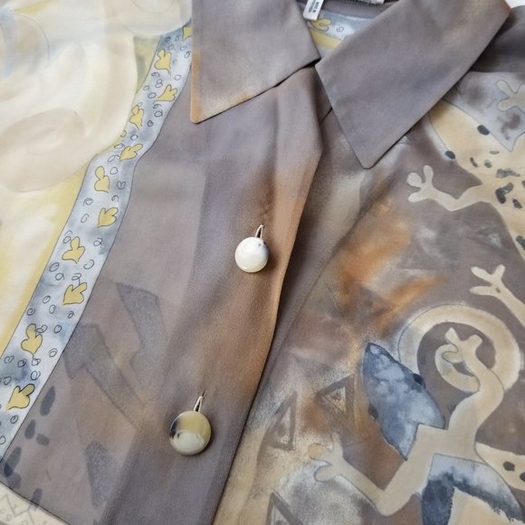 SOLD🌈1990s Laurèl oversized silk blouse & skirt - Picture 9 of 16